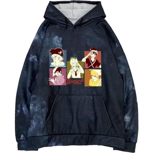3D Hoodies Women/Men Fashion Tie Dye Long Sleeve Hooded Sweatshirt Cotton Anime Dr.STONE Men Hoodies Unisex Top