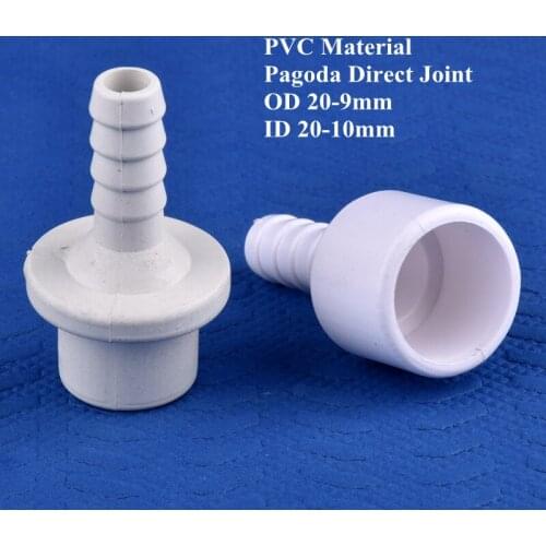 5~200pcs PVC 20-9mm 10mm Pagoda Direct Connector Aquarium Tank Air Pump Hose Joint Drip Irrigation Garden Water Pipe Connectors