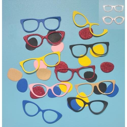Accessories for glasses, glasses, frames, decorative metal dies, cutting books, paper knives, printing moulds