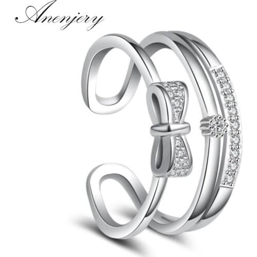 Кольца с фианитами для женщин Anenjery China At AliExpress