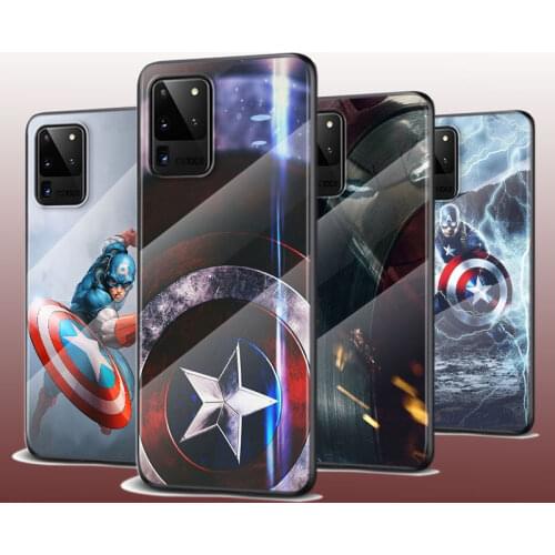 Art Logo Captain Marvel Tempered Glass Cover For Samsung Galaxy S21 Ultra Plus 5G M51 M31 M21 Phone Case