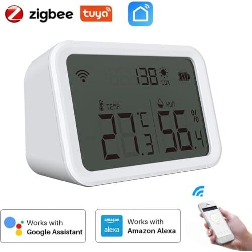 Tuya ZigBee Smart Home Temperature And Humidity Sensor With LED Screen Works With Alexa Google Assistant And Tuya Zigbee Hub