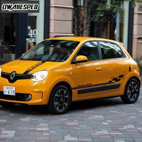 For-Renault-Twingo Racing Spirit Stripes Auto Hood Door Side Skirt Decor Vinyl Decals 1 Sets Car Whole Body Sticker