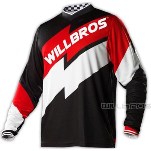 Motocross Racing GP Air Jersey Verse Long Sleeve Moto Cross Motor Scooter Riding Willbros Summer T-shirt White Black Red Mens