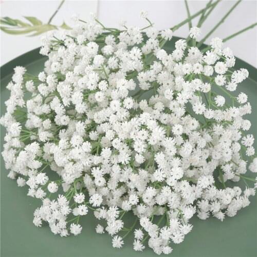 Artificial Soft Plastic Babysbreath Flowers Branch Gypsophila Flower Wedding Bride Hand Holding Flowers Home Decor