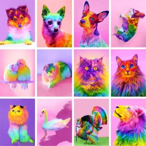 GATYZTORY DIY HandPainted Oil Painting Paint By Numbers For Adults Children Colorful Animals Picture Colouring Unique Gift Home