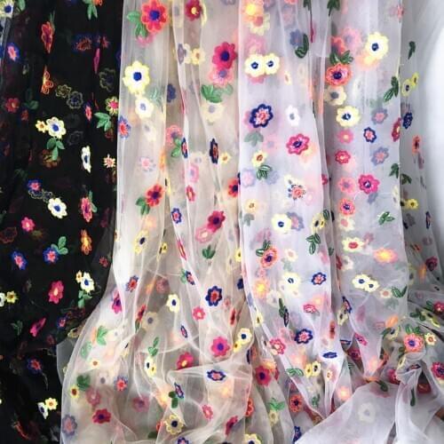 Korean Color Embroidery lace fabrics, home Decoration Cloth,fabric for dress