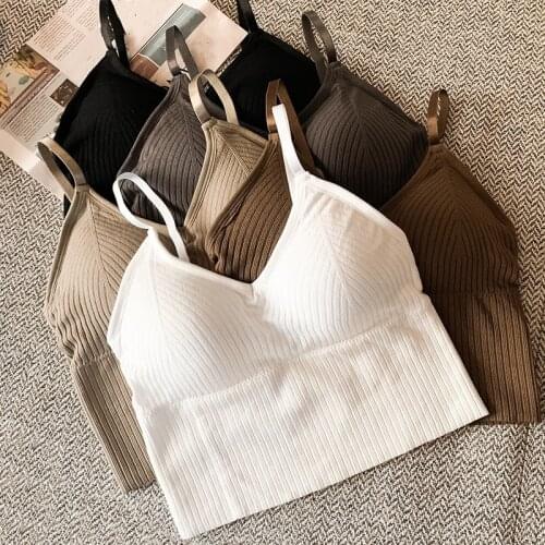 Summer Women Camis Lingerie Tube Top Crop Top Ladies Seamless Solid Sexy Underwear Bralette Camisole Short Style Sports Female