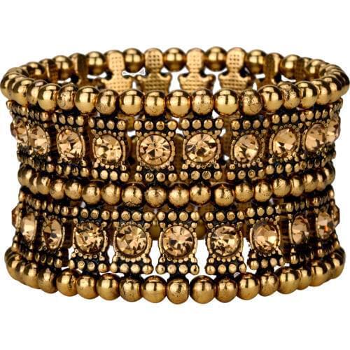 Multilayer stretch cuff bracelet women crystal wedding bridal jewelry gold silver color with crystal B22 wholesale dropshipping