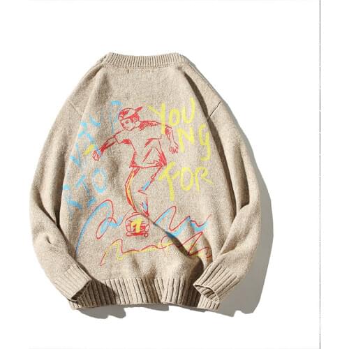 2020 New Casual Sweater Men Slim Fit Knitted Pullover Men Fashion O-Neck Letters Printed Mens Sweaters Long Sleeve Outerwear