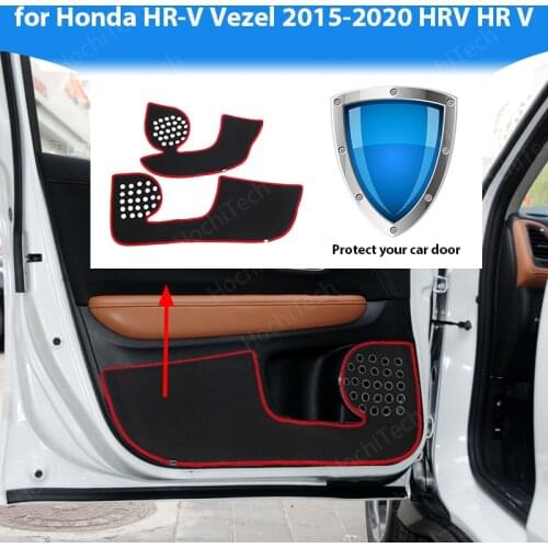 Side edge cover decal Door Inside Guard Protection Carpet for Car Door Anti Kick Pad Sticker for Honda HR-V Vezel 2015-2020 HRV