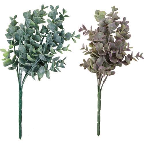 New Fashion 1Bouquet Artificial Eucalyptus Fake Leaves Plant Wedding Party Home Decoration Artificial Eucalyptus