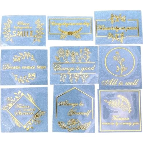 Wishes Metal Stickers Epoxy Diy Set Flower Metal Stickers Flower Series Wishes Stickers Gold for DIY Crafts Decoration