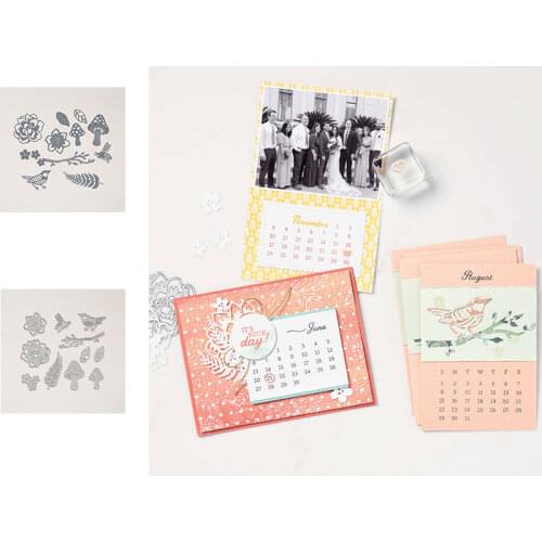 Bird Mushroom Flower New Arrival 2021 Metal Cutting Die Scrapbooking DIY Decoration Craft Embossing Stencil Stansmallen Big Die