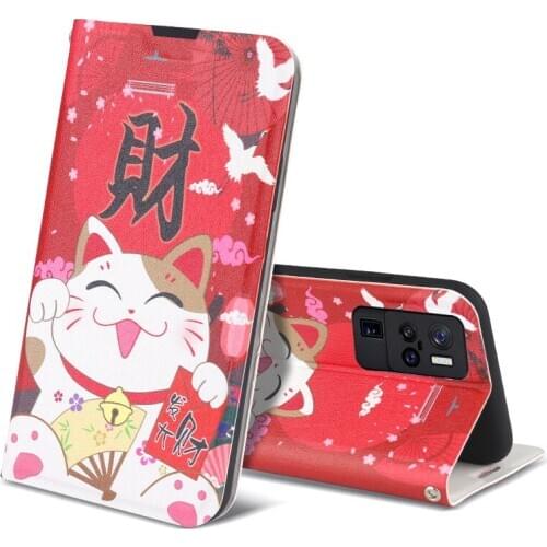 Luxury Print Flip Leather Case For Xiami Mi 11 10 Ultra 10 Mi 10T Pro Lite Flip Auto Magnetic Closed Stand Case