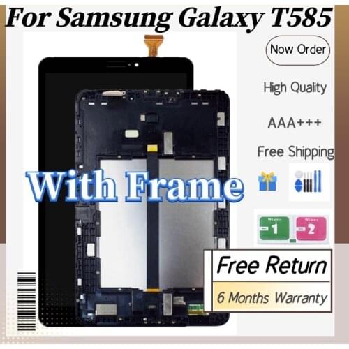 10.1" For Samsung Galaxy Tab A SM-T580 T580 T585 LCD Display Screen Touch Screen Sensor Panel Digitizer Assembly With Frame