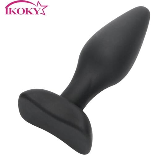 IKOKY Silicone Butt Plug for Beginner Adult Products Anal Plug Anal Sex Toys for Men Women Black Prostate Massager Erotic Toys