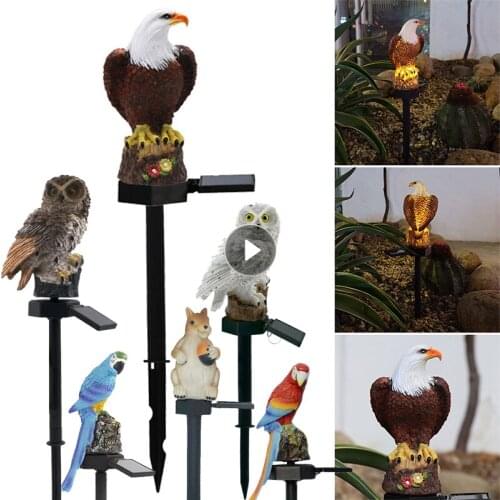 Solar LED Lights Outdoor Christmas Decorative Lawn Stake Owl Shape Lawn Lamps For Home Garden Courtyard Adornment Warm White