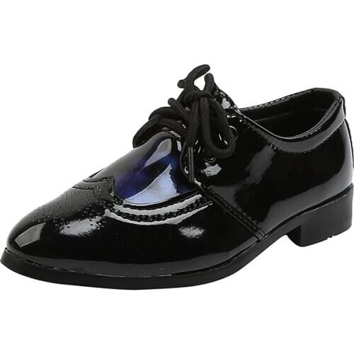 Boys Dance Shoes Children New British Style Fashion Show Shoes New Childrens Single Shoes Students Boys Performance Flat Shoes