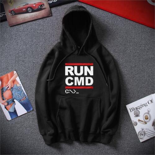 New Winter Streetwear RUN CMD Computer Programmer Hoodies Cool Men Hip hop Sweatshirt Top Fashion Cotton Sudadera hombre Hoodie