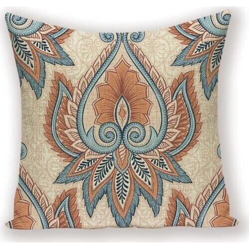 Vintage Decorative Throw Pillow Case Colorful Floral Pillowcase Nordic Home Throw Pillow Covers Custom Quality Linen Pillows