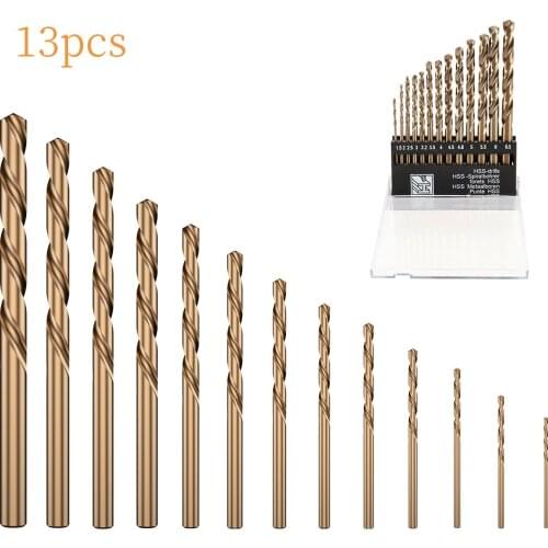 High Quality 13pcs/set Mini Twist Drill Bit HSS Titanium Coated Drill Bit Set Woodworking Metal Plastic Tools 1.5-6.5mm
