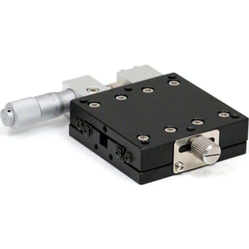 X Axis 40*40mm Knob Micrometer Sliding stage Guide Rail Type Platform Manual Displacement Sliding Table LGX40-R,LGX40-L,LGX40-C