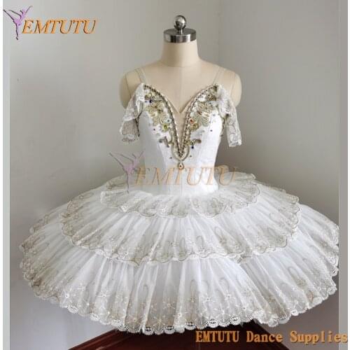 La Bayadere Professsional White Ballet Tutu Costume for Women White Swan Lake Ballet Dress Snow Flake Ballet Tutu Skirt Adult