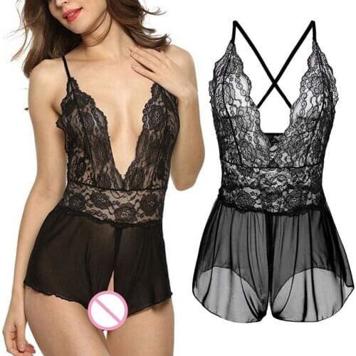 Women Open Bra Open Crotch Underwear Sexy Deep V Neck Porn Babydoll Erotic Lace Lingerie Teddies Costume Apparel Nuisette
