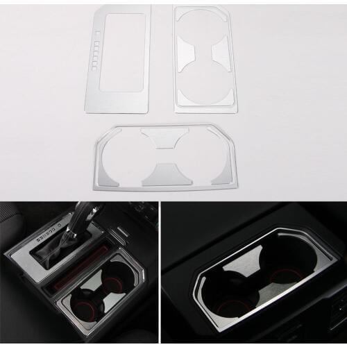 11pc/set Alloy Gear Shift+Water Cup Holder Frame Cover Trim Decal Fit For Ford F150 2016 2017 Car Styling Car Covers Accessories