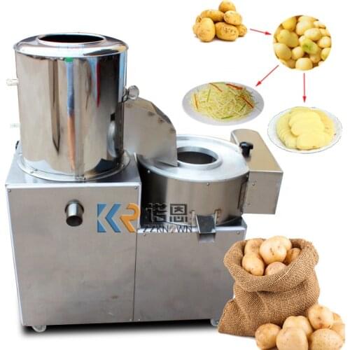 150-300kg/h Electric Fresh Potato Washer Peeler Machines Potato Strips Cutting Chips Stick Cutter Slicer Machine