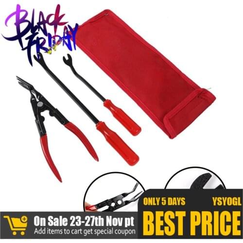 3pcs Car Door Panel Remover Clip Trim Auto Fastener Pliers Puller Tool Retaining Clip Remover Tools