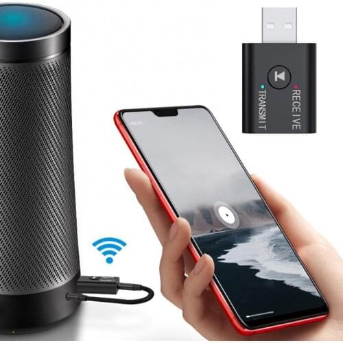 80% Off 2 in 1 Dual Hole 3.5mm Bluetooth 5.0 Transmitter Receiver USB Car Audio Adapter