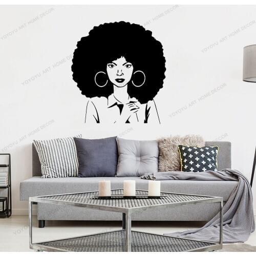 African Woman Avatar Black Girl Soul Sister Dope Soul Wall Sticker Vinyl Removable Wallpoof Art Wall Decor CX686