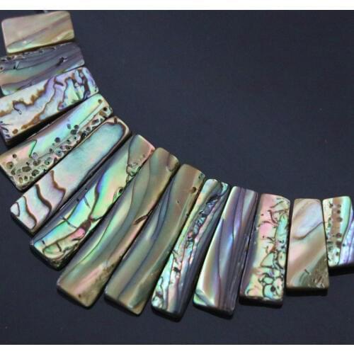 Australia natural abalone white mother shell 13pcs long rectangle stick pendant elegant fashion jewelry findings B1152-1