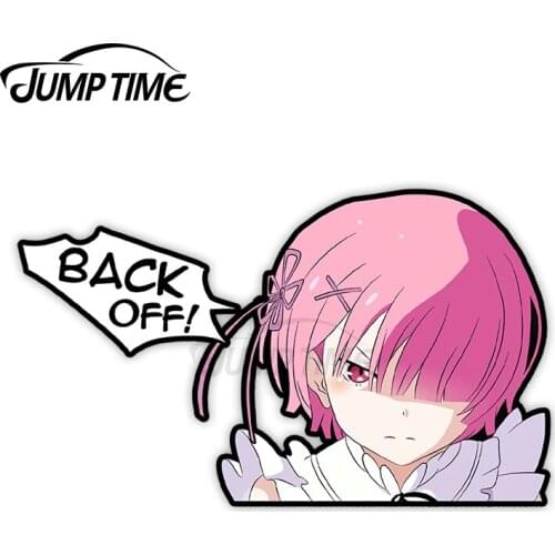 JumpTime 13 x 5.8cm For RAM PEEKERS Re Zero Anime Car Sticker DIY Motorcycle Personality Creative Stickers Waterproof Decals