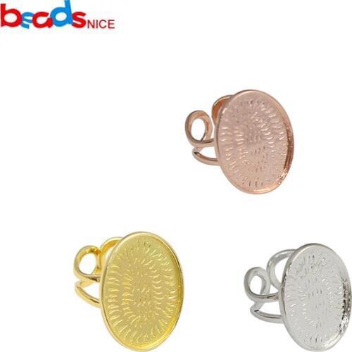 Beadsnice ID25707smt2 B Brass Bezel Ring Base Adjustable Ring Blank Cameo Setting Jewelry Supply