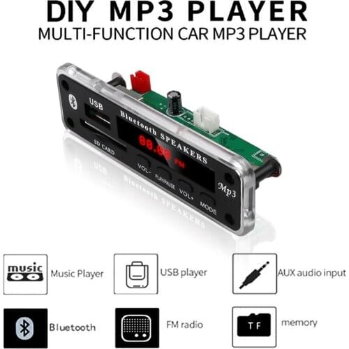 Wireless Bluetooth MP3 WMA Decoder Board 5V 12V Audio Module Support USB SD AUX FM Audio Radio Module For Car Accessories