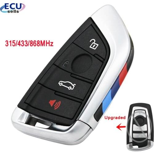 Black Remote Key Fob 4 Button 315MHz/433MHz/868MHz for BMW 1 2 3 4 5 6 7 Series X1 X3 F Chassis CAS4+ FEM 2011-2017