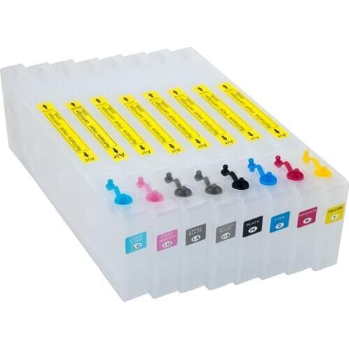 For Epson Stylus Pro 4800 Refill Ink Cartridge T5651-T5657 T5659 with Resettable Chip and Chip Resetter 8 Color 300ml