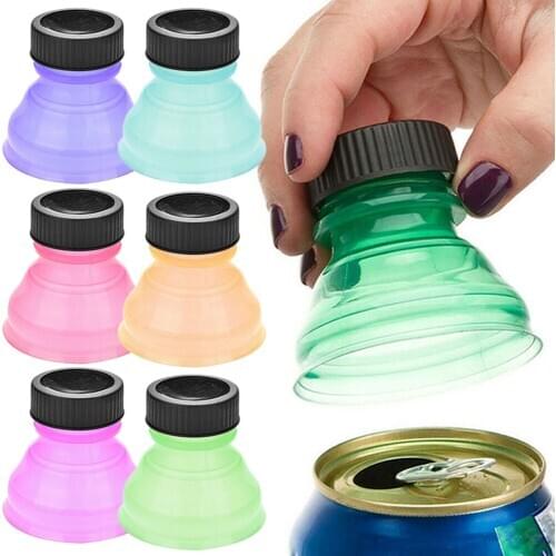 6pcs Reusable Beverage Can Caps Cover Lid Soda Pop Beer Can Cap Flip Bottles Top Lid Container Boxes Jars Protector Snap