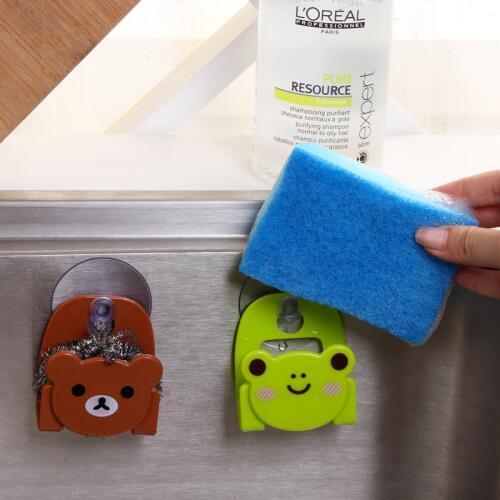 Kitchen Sponge Duster Cloth Storage Racks Multipurpose Sucking Disc Lovely Cartoon Style Bathroom Sundries Storages Holders