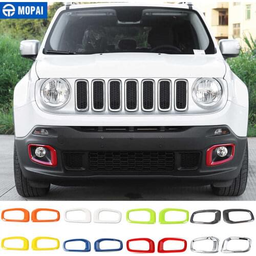 MOPAI ABS Car Exterior Front Fog Light Lamp Decoration Cover Stickers for Jeep Renegade 2015-2016 Car Accessories Styling