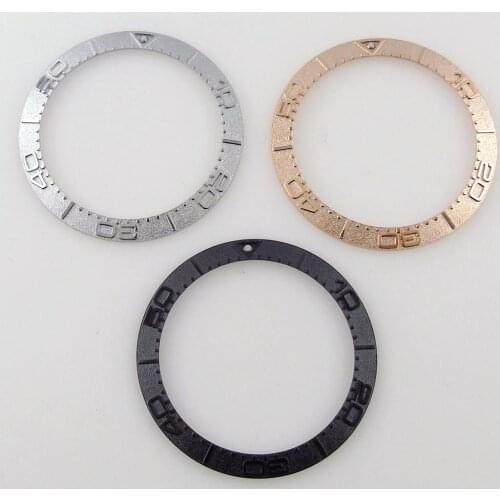 Sloping Metal Watch Bezel Insert Brushed Parts Fit For 40MM SUB Style Mens Watch 38MM*30.6MM Black/Rose Gold/Silver Replacement