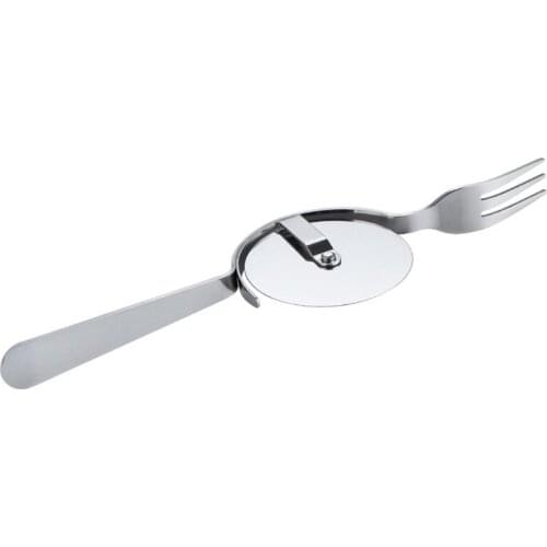 Stainless Steel Pizza Knife With Fork Cutting Wheel Home Kitchen Tool Pastry Slicer Cutter
