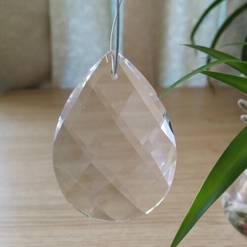 Wholesales 63mm Clear Glass Crystal Waterdrop Chandelier Prisms Parts Ceiling Lamp Teardrop Suncatcher Pendants