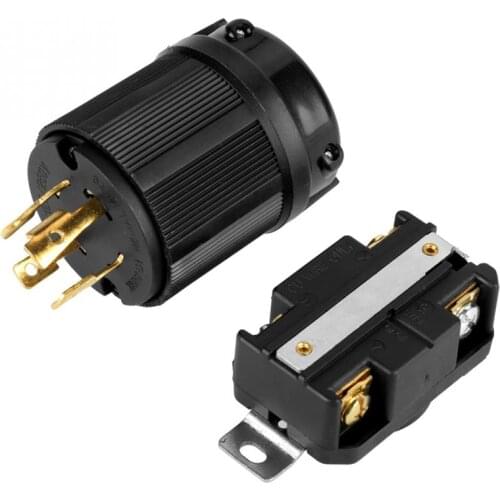 Generator Socket 4 Pin NEMA L14-30 Generator RV AC 125V-250V 30A Plug & Socket Male & Female Receptacle Set Female Receptacle