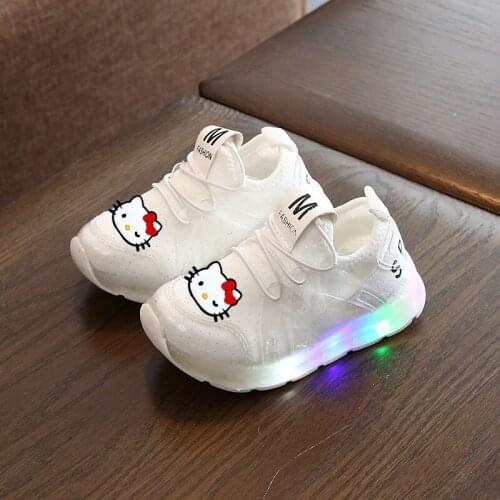 Sanrio Hello Kitty Casual Shoes Spring Baby Sneakers with Lights Baby Shoes Mens and Womens Childrens Toddler Shoes Baby Shoe