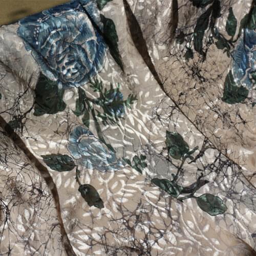 12mumi Rotten flower fabric silk garment cheongsam clothing BH2050 0.5m