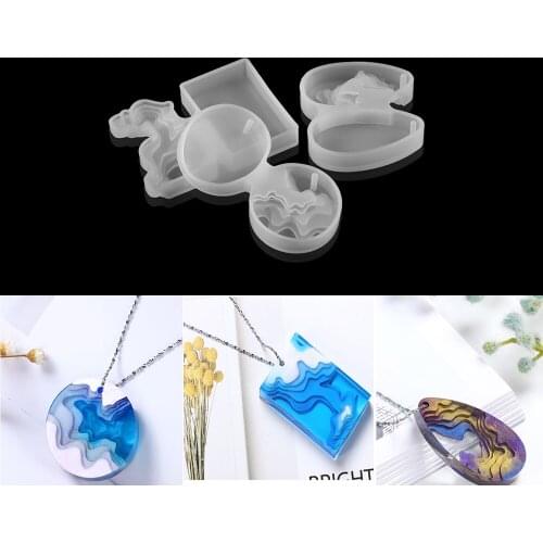 Splice Island Mountains Silicone Molds Waterdrop Epoxy Resin Mold Dried Flower Decorative Craft For DIY Pendant Jewelry Making